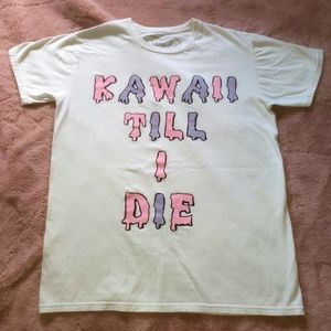 Nikki Lipstick Kawaii Till I Die T Shirt White